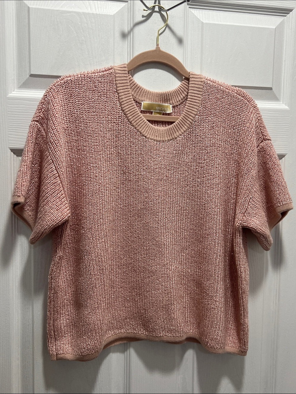 Michael Kors Dusty Rose Short-Sleeve Knit Top